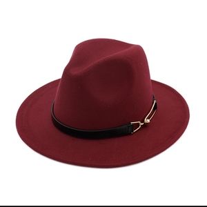 Wine Adjustable Golden Buckle Cowboy Hat